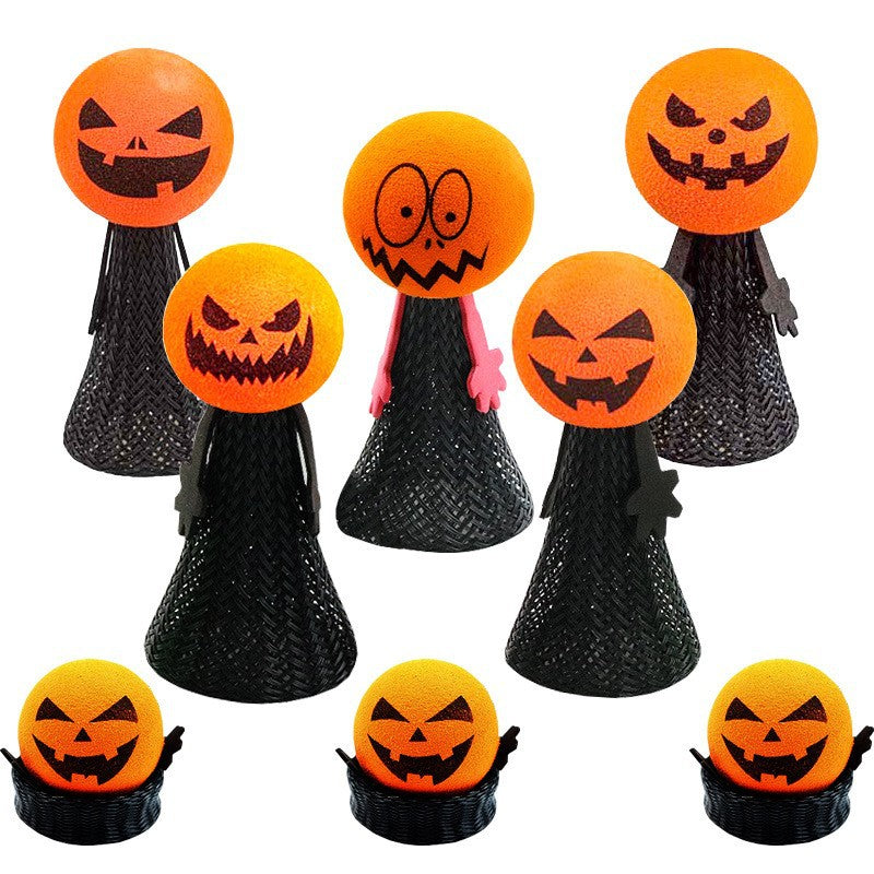 Halloween Pumpkin Head Bouncing Elf