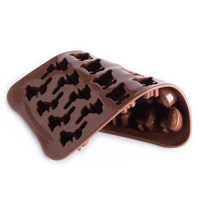 24 Holes Bear Rabbit Duck Shaped 3D Silicon Chocolate