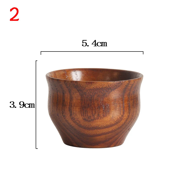 Wooden Cup Wood Coffee Tea Beer Juice Milk Water Mug Coffee Beer Mug with Wood Handle Retro Office Kitchen Drinkware Accessories