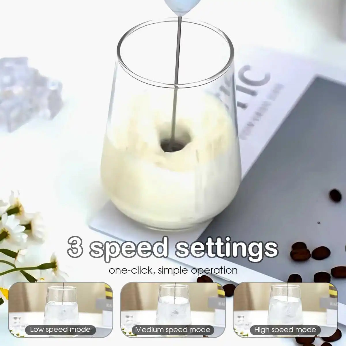 1Pc Electric Milk Frother