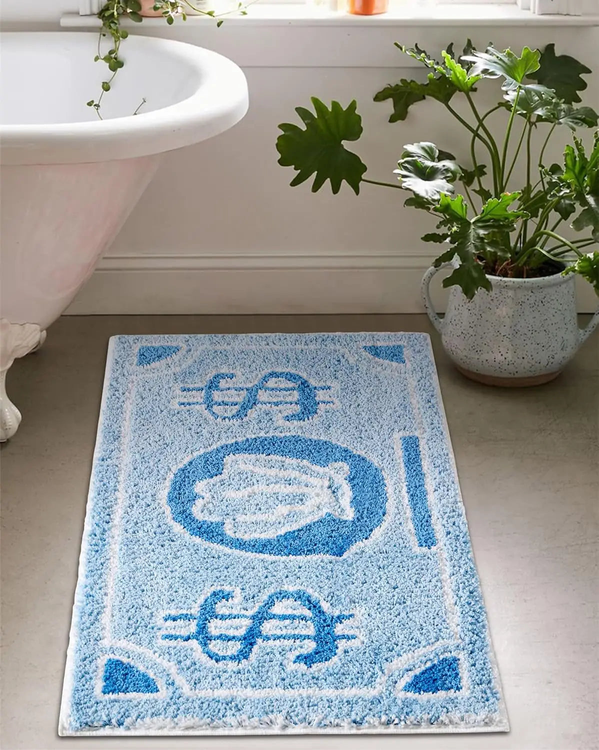 VIKAMA Coin Pattern Carpet Spongebob Bedroom Living Room Side Rug Entry Door Mat Non-Wrinkle Anti-Slip Home Decoration