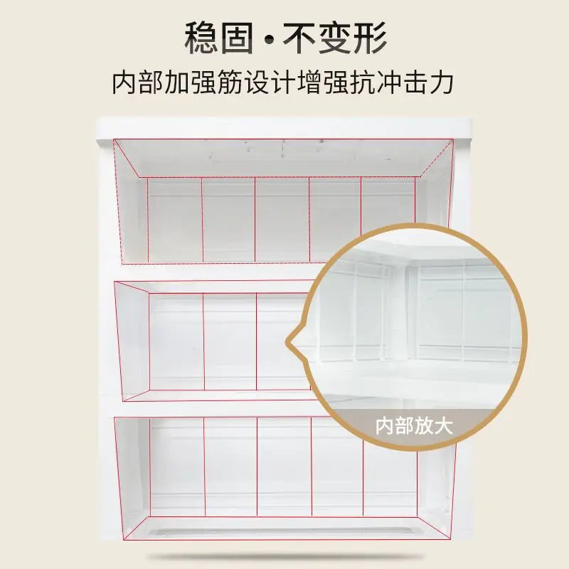 42cm Width Stackable Drawer Storage Cabinet  Versatile Plastic Organizer for Kids' Clothes Toys Home Modular Design