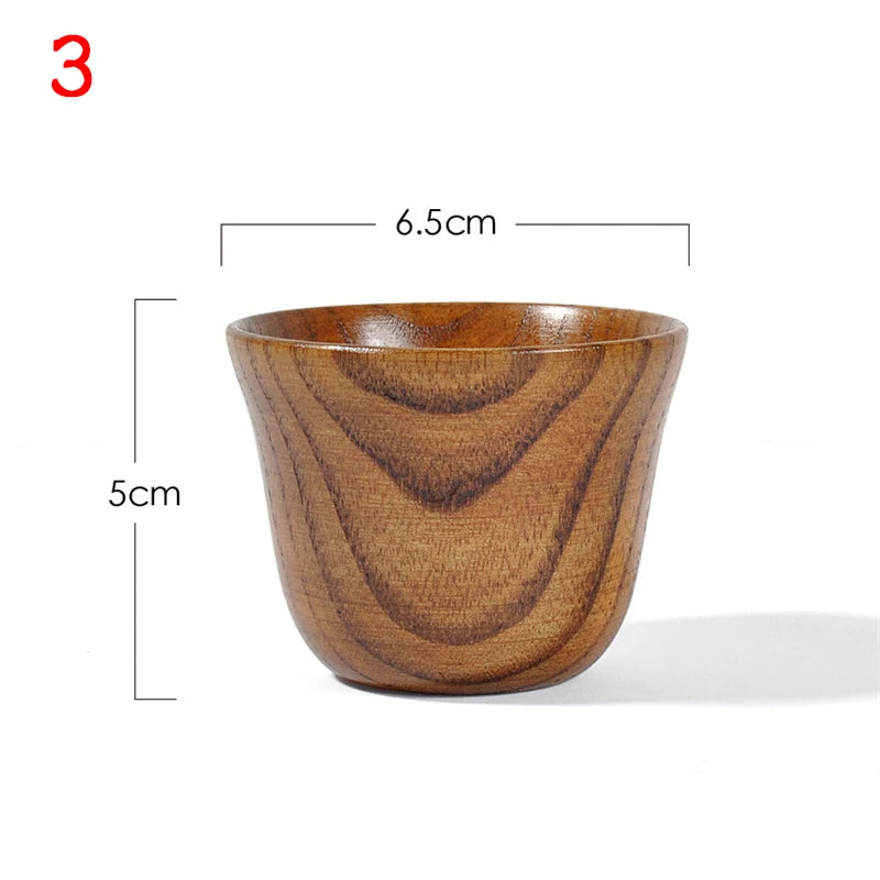Wooden Cup Wood Coffee Tea Beer Juice Milk Water Mug Coffee Beer Mug with Wood Handle Retro Office Kitchen Drinkware Accessories