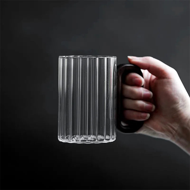 Stripe Borosilicate Glass Coffee Mug