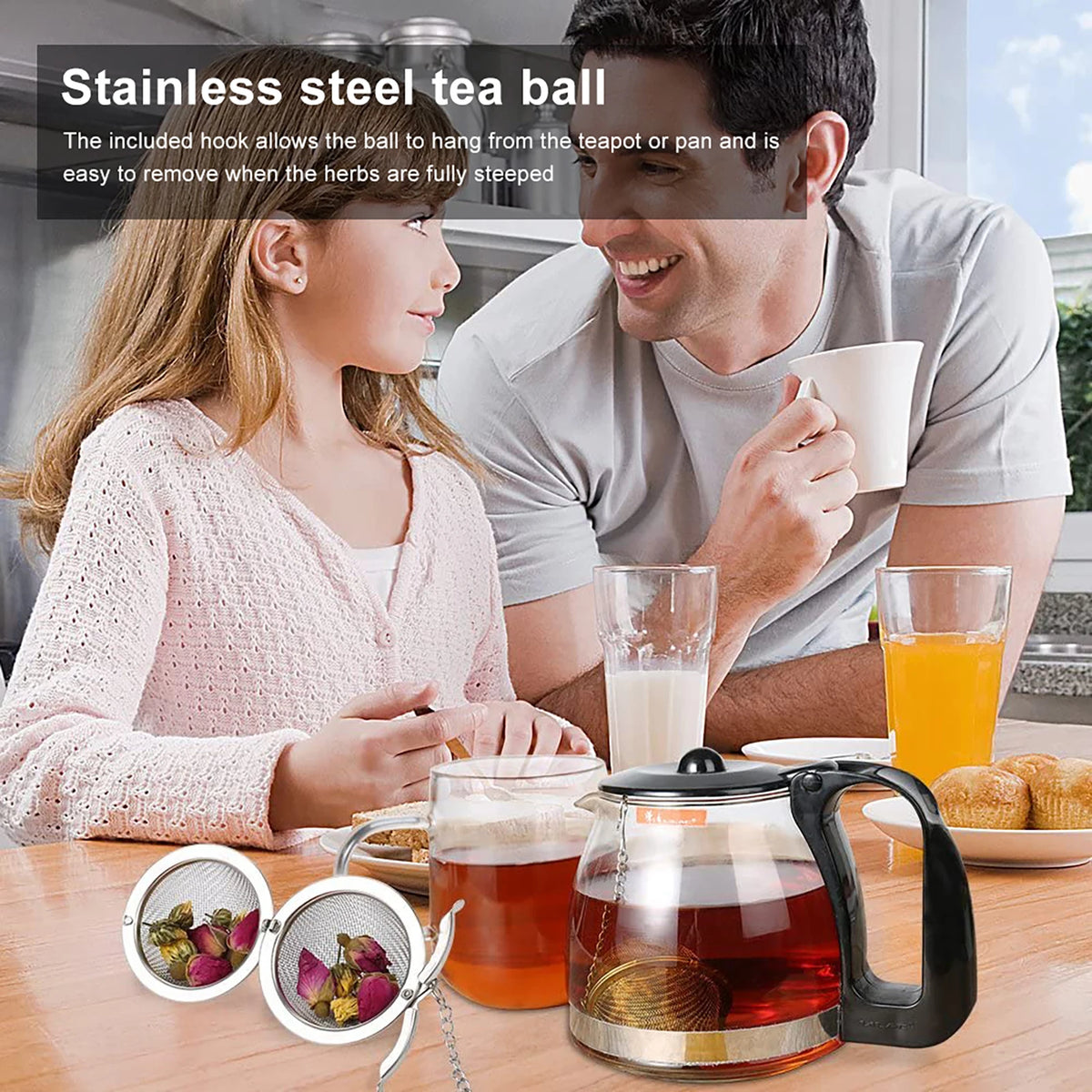 2/4pcs Stainless Steel Tea Infuser Sphere