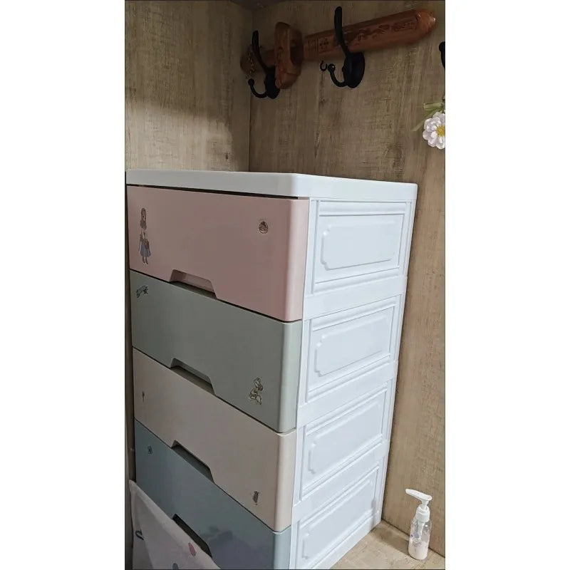 42cm Width Stackable Drawer Storage Cabinet  Versatile Plastic Organizer for Kids' Clothes Toys Home Modular Design