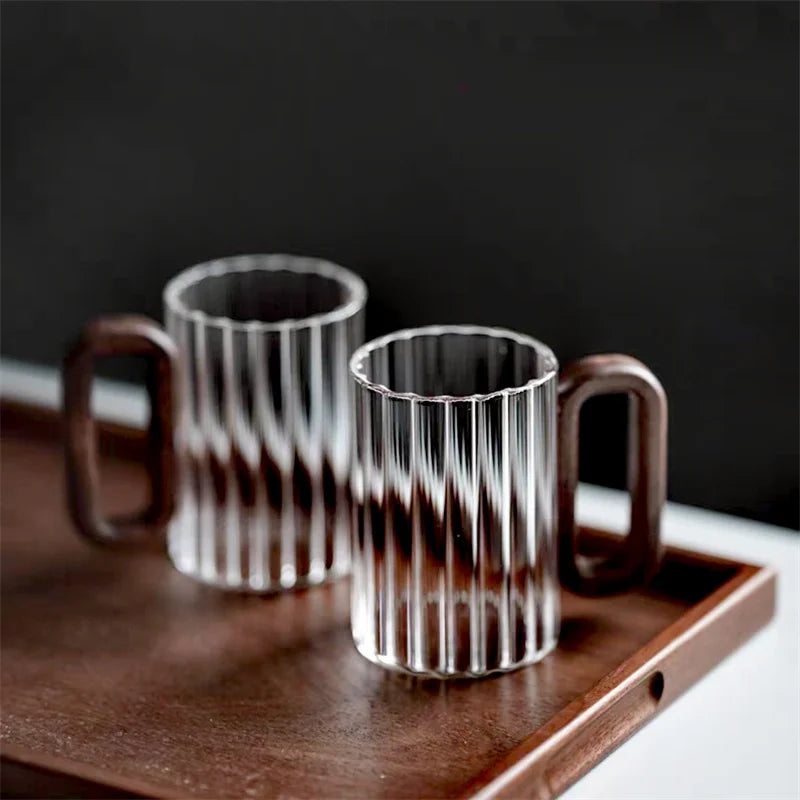 Stripe Borosilicate Glass Coffee Mug
