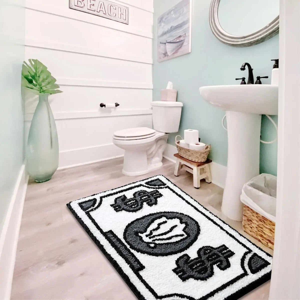 VIKAMA Coin Pattern Carpet Spongebob Bedroom Living Room Side Rug Entry Door Mat Non-Wrinkle Anti-Slip Home Decoration