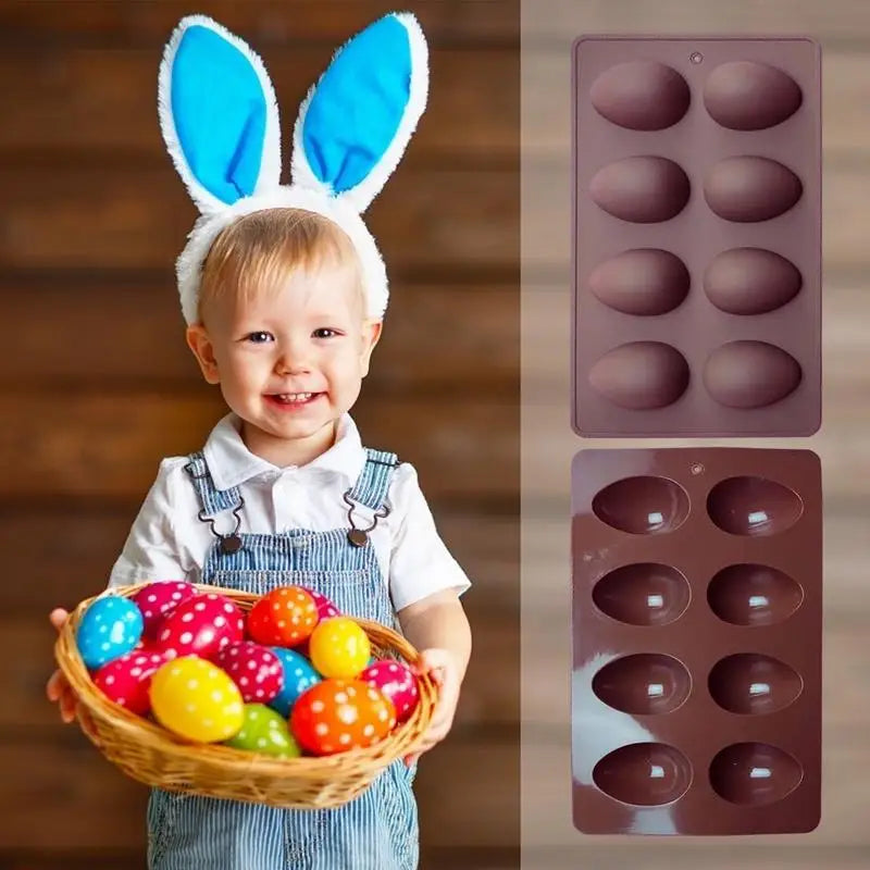DIY Baking 8cup Silicone Egg Mold Food Grade Cake Decorating Chocolate Mold Easter For Kitchen DIY Baking Tools