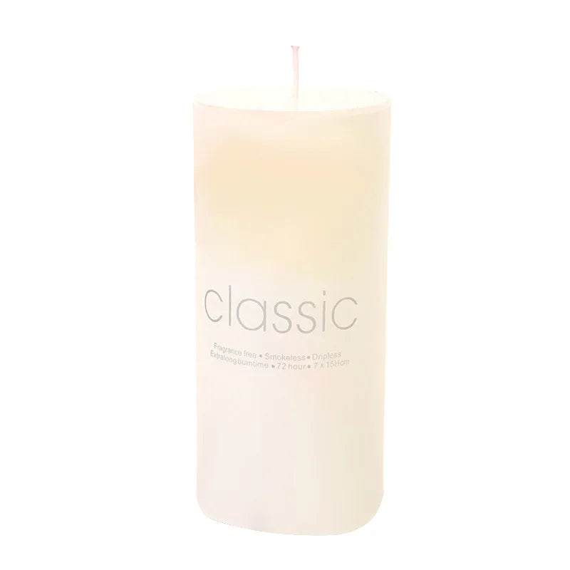 Classic European Ivory White Large Cylinder Candel