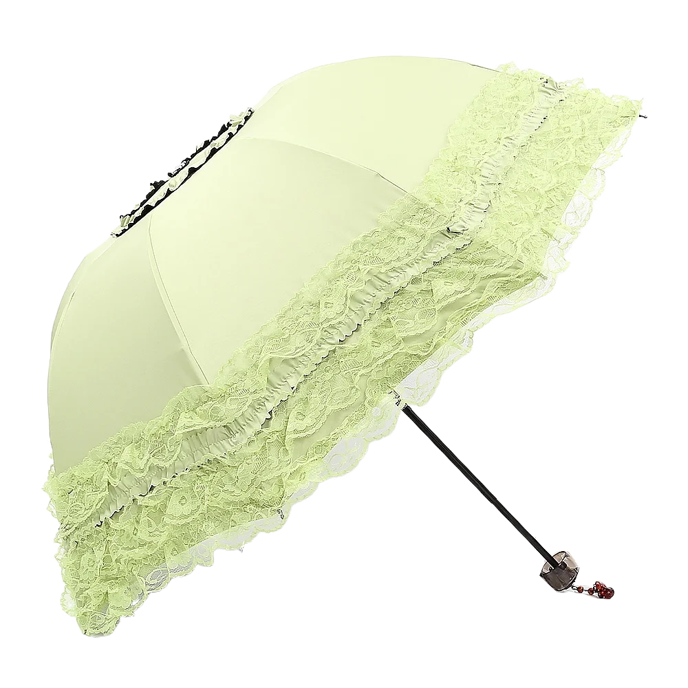 Fashion Lolita Lace Sun Umbrella Anti-UV Protection Thickened Portable Sunshade Folding Waterproof Folding Umbrella Girl