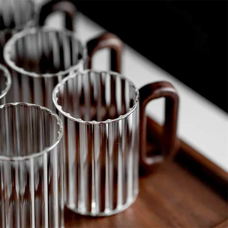 Stripe Borosilicate Glass Coffee Mug