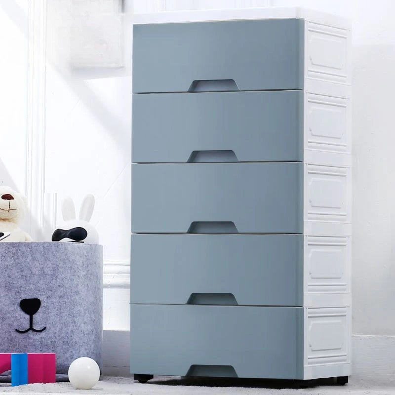 42cm Width Stackable Drawer Storage Cabinet  Versatile Plastic Organizer for Kids' Clothes Toys Home Modular Design