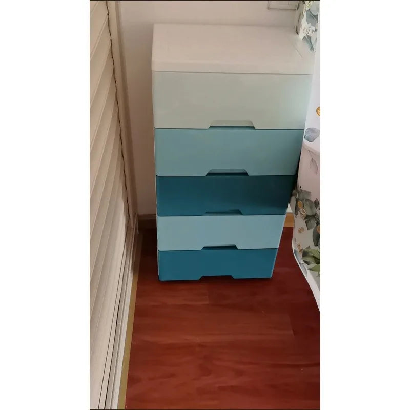 42cm Width Stackable Drawer Storage Cabinet  Versatile Plastic Organizer for Kids' Clothes Toys Home Modular Design