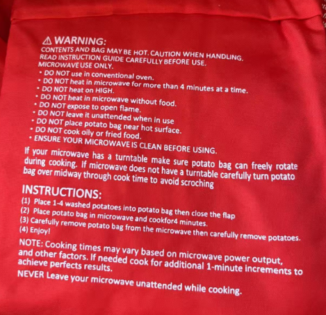 Heating Microwave Oven Special Bag